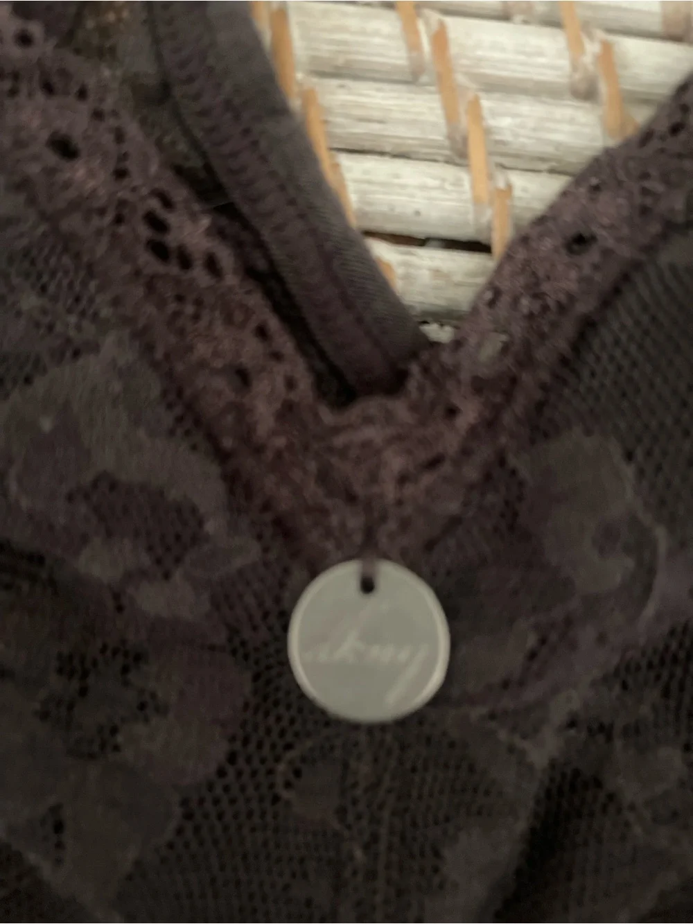 DKNY Lace Racerback Bralette in Dark Brown